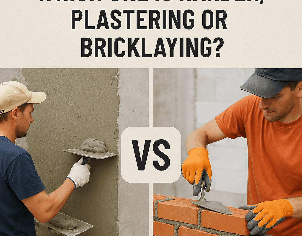 Which one is harder, plastering or bricklaying? Why?