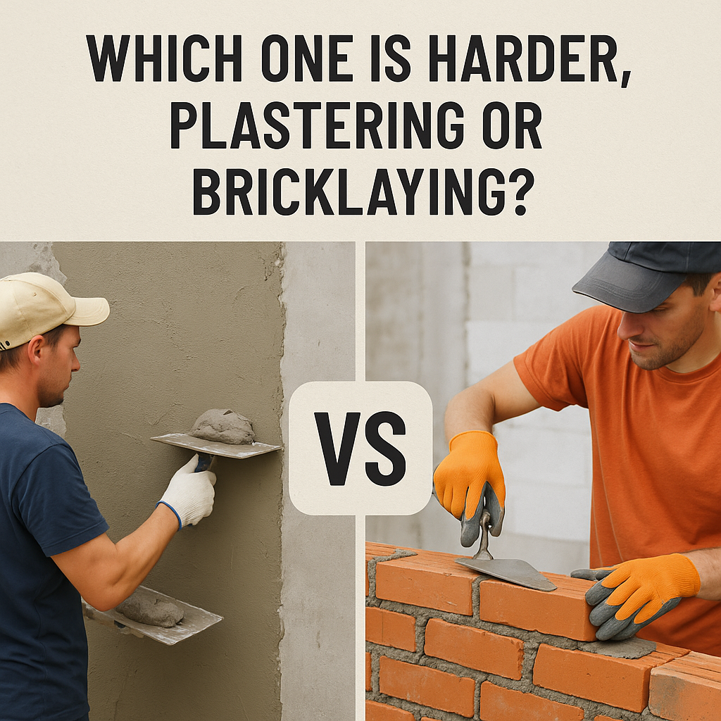 Which one is harder, plastering or bricklaying? Why?